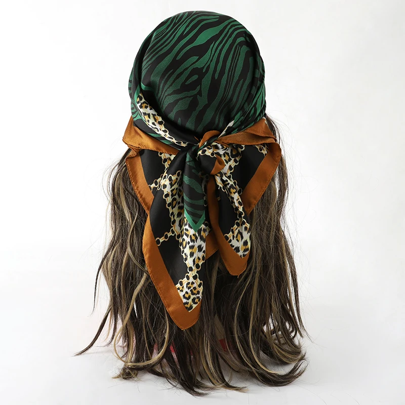 Women Silk Scarf Fashion Hair Scarf Silk Satin Neckerchief scarf women luxury Hair Ties Hair Ornament Female bandana Bag Scarves - 2