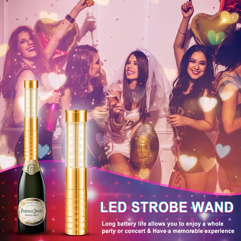 5Pcs Party Decor LED Strobe Baton Light Rechargeble Champagne Bottle Handheld Stick For KTV Bar Concert Events
