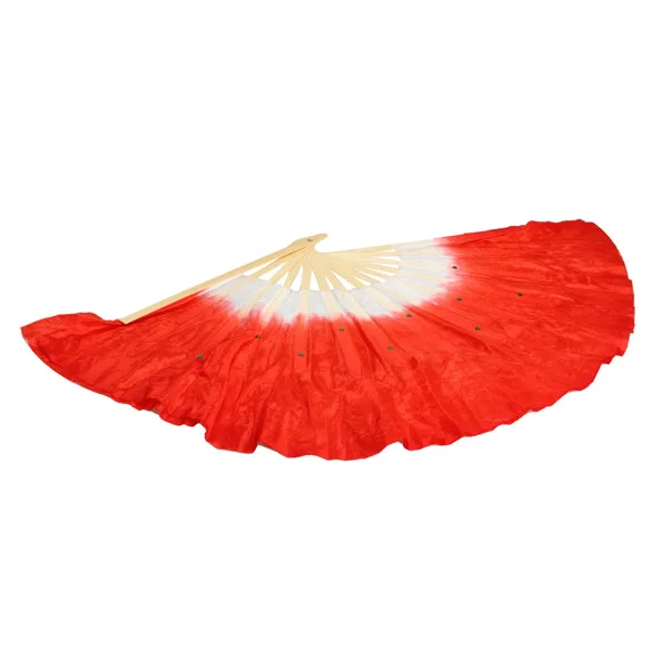New Colorful Silk Veil Folk Art Chinese Belly Dance Dancing Bamboo Short Fan Silk for Dancing Lover Tool