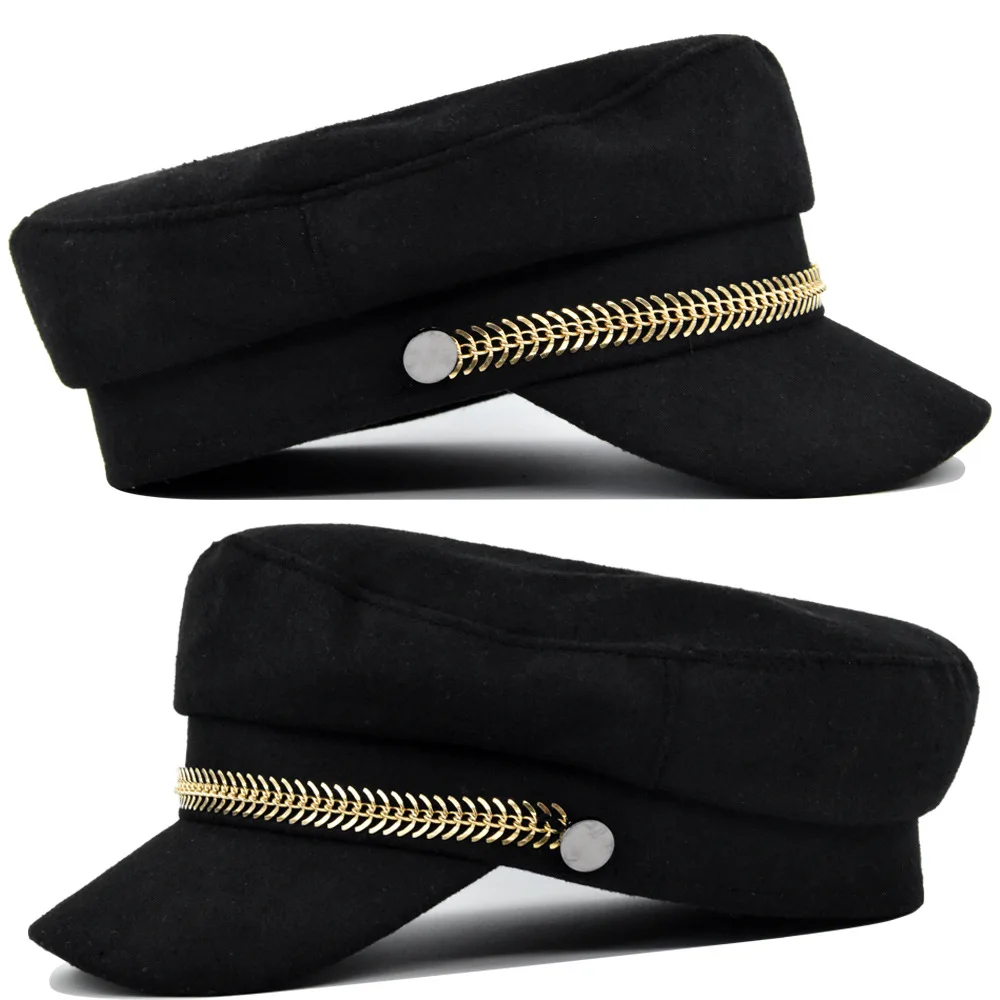 Cotton newsboy cap berets hat Women Newsboy Hats Woollen Twill Visor Beret Cabbie Hat 8 Panel Vintage Women Fiddler Cap Faux Leather Baker Boy Hat