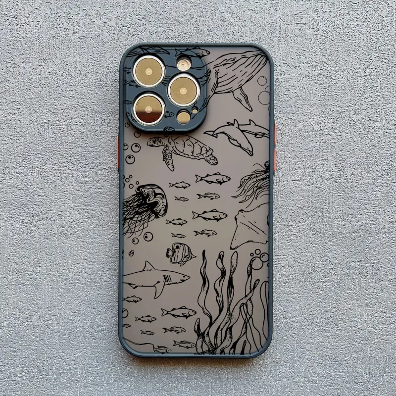 Coole Ozean-Schildkröten-Handyhülle für iPhone 17 16 15 14 Pro Max Hüllen 11 12 13 Pro Max Mini Plus X XR Meerblaue Schildkröten-Design-Cover – Detail 13