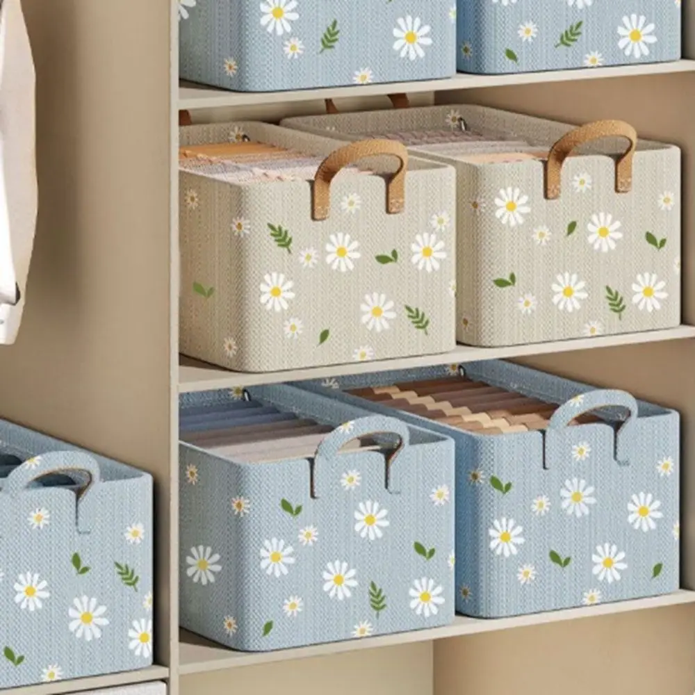Storage Box Foldable Steel Framework Clothes Organizer with Handle for Underwear Socks Scarves Stackable Reusable Storage Case 3