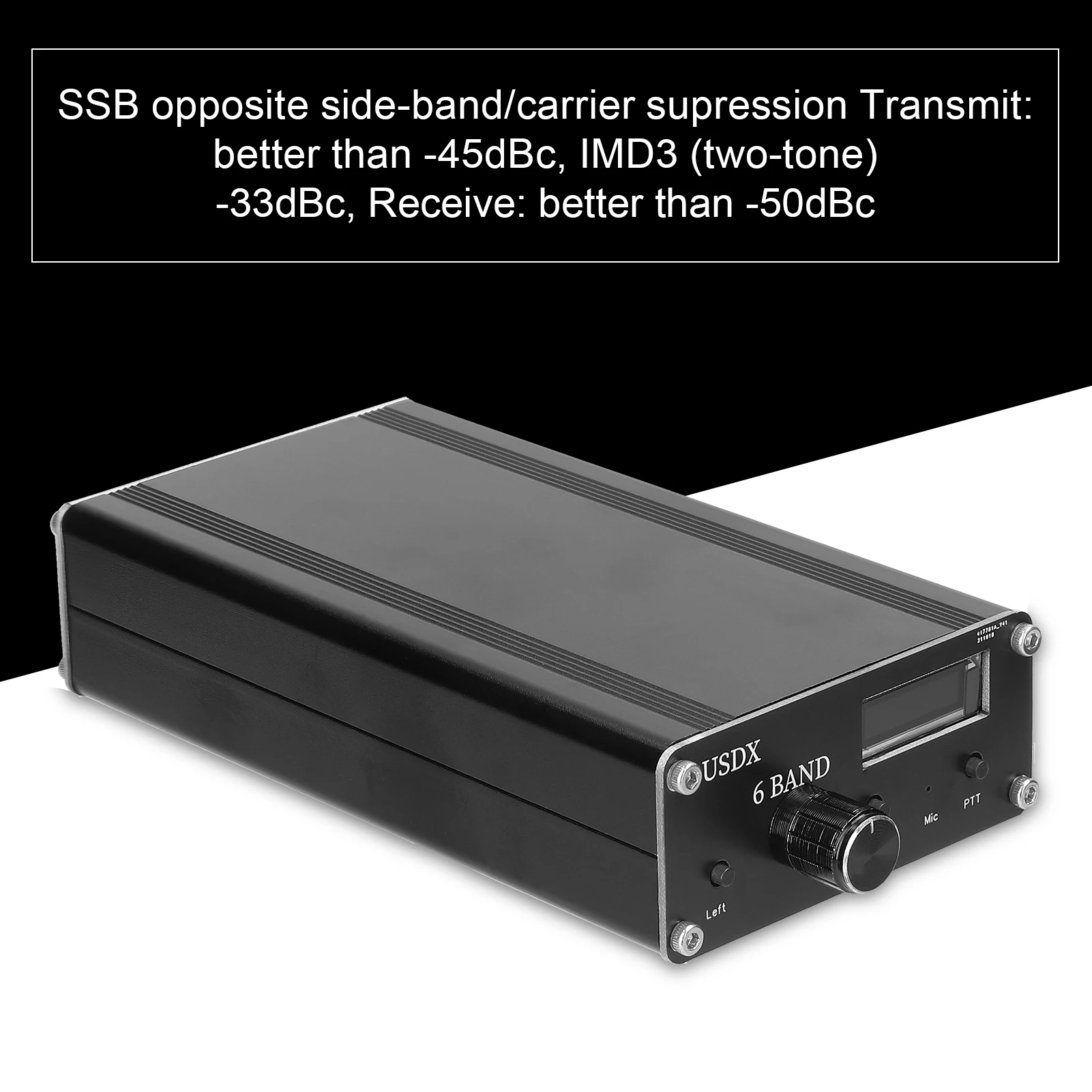 

HY-USDR uSDX 6 Band SDR Transceivers 0.9Inch OLED Display 80/40/20/17/15/10m QRP SSB/CW HF Transceivers 5W Aluminium Alloy Cover