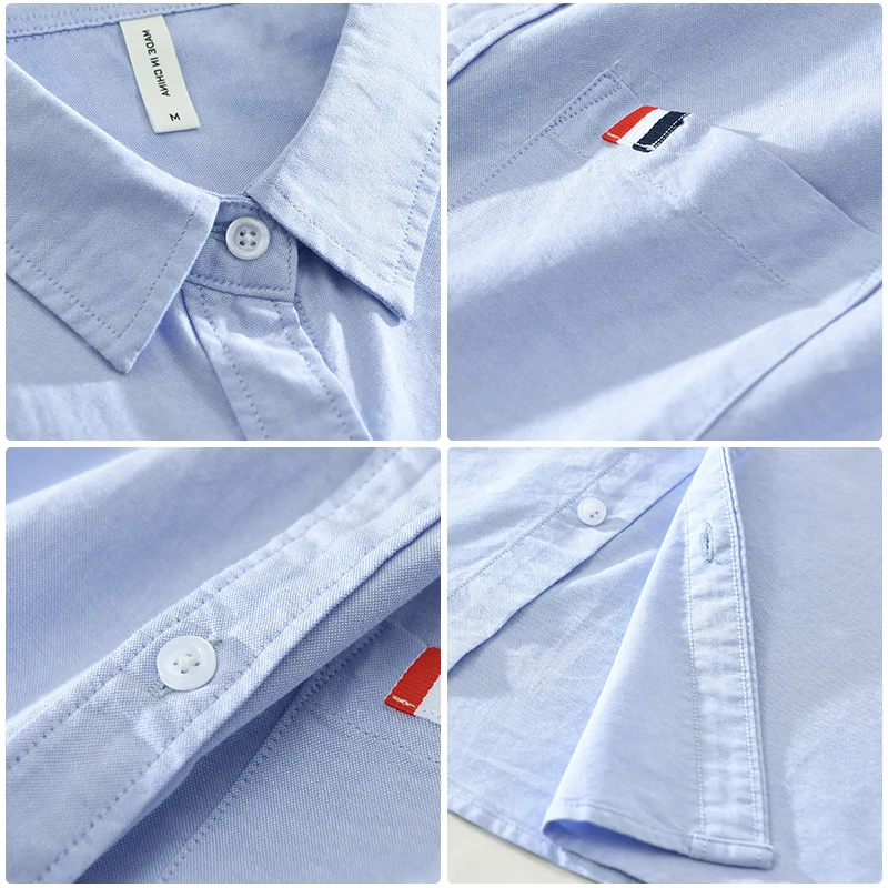 White Short Sleeve Shirt for Men Summer Loose Casual Shirt Mens Clothing