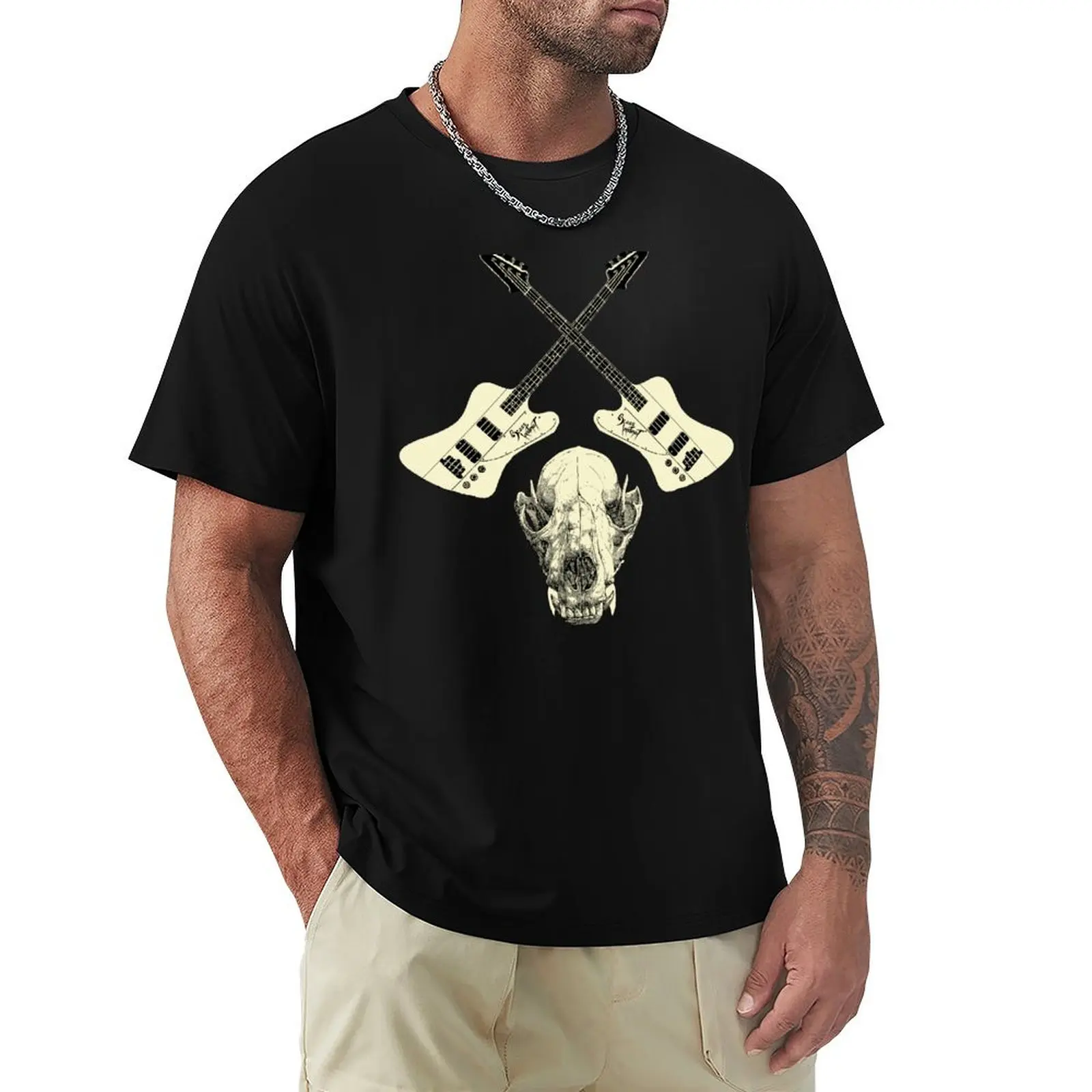

Wolf Skull and Cross T-Shirt graphics korean fashion t shirt men