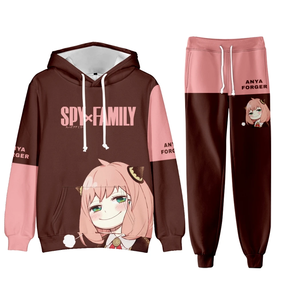 

Anime Spy x Family Anya Tracksuit 2pcs/set Sweatshirt and Sweatpants Unisex Sportswear Jogging Sets Boys Girls Cosplay Costume