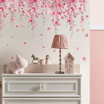 Pink Cherry Blossom Wall Sticker 1