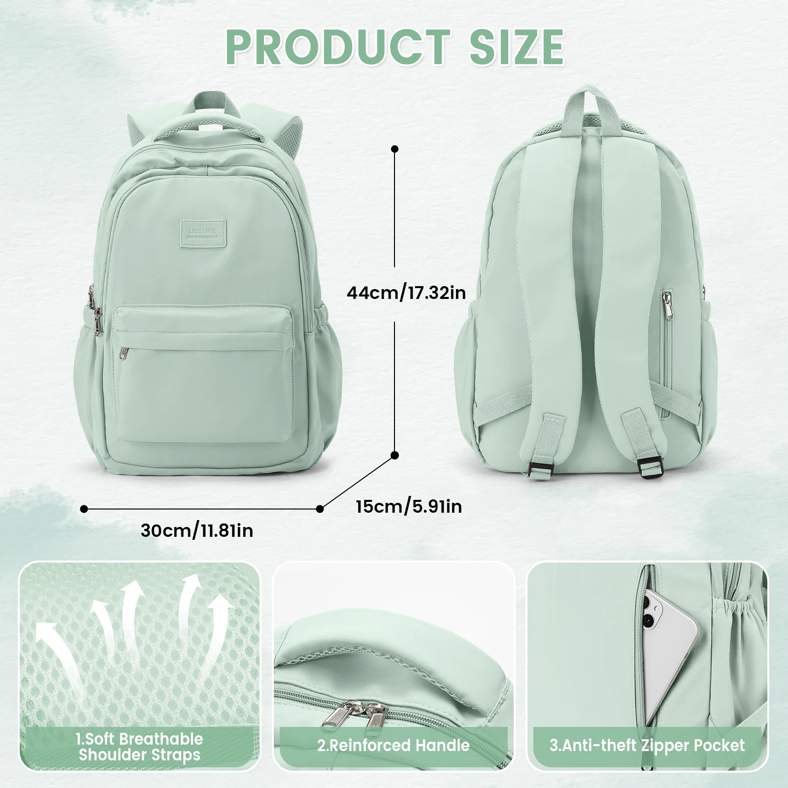 Large Capacity Multi-Functional Laptop Backpack, High Students Schoolbag,Casual University School Backpack for Teens Girls Boys 3