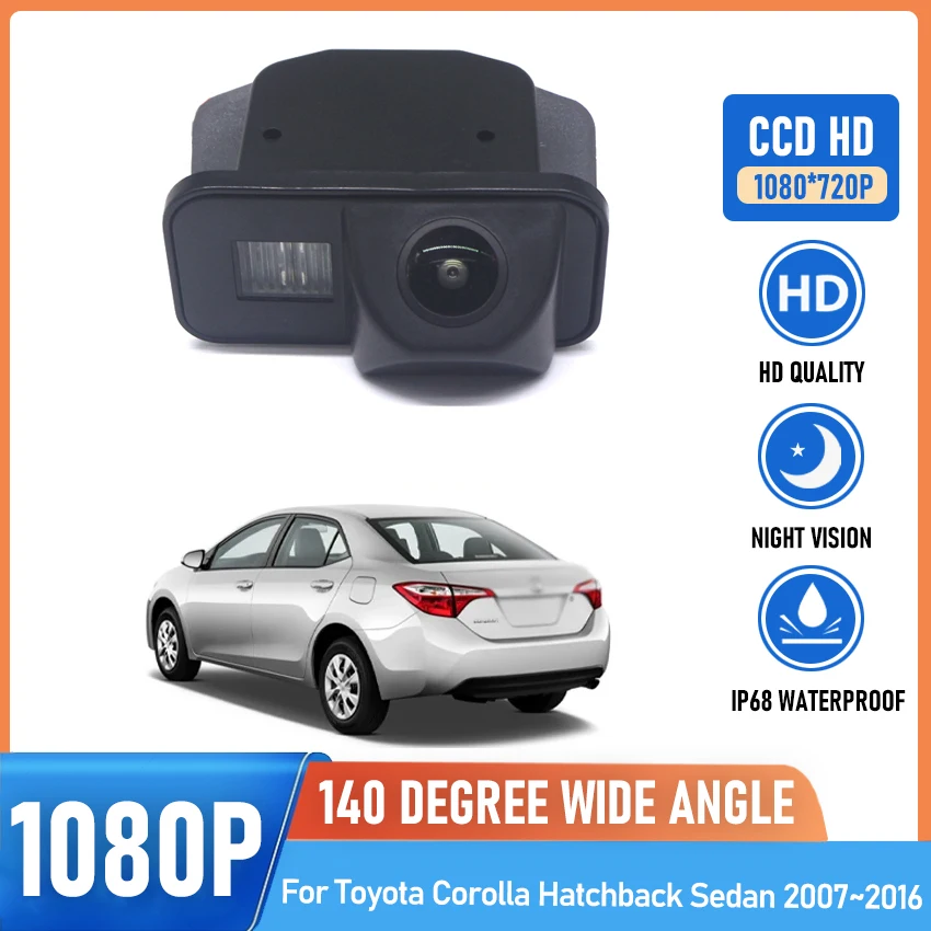 140° HD CCD 1080P Car Rear View Reversing Camera For Toyota Corolla Hatchback Sedan 2007~2014 2015 2016 Night Vision Reverse