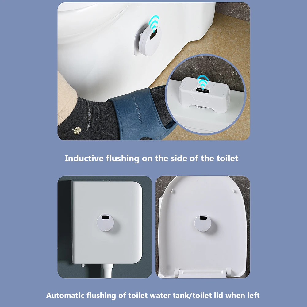 1800mAh Touchless Toilet IR Sensing Toilet Flush Sensor Flush Button Intelligent Toilets Flushers for Bathroom On-Touch Switch toilet flusher