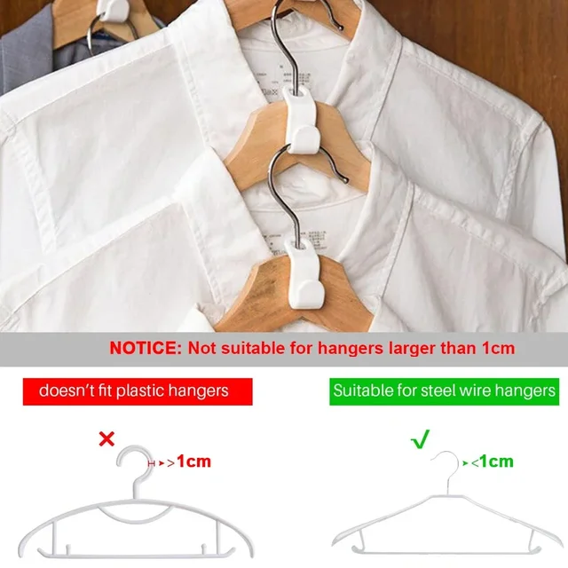 Mini appendiabiti per grucce per connettori per guardaroba Risparmia spazio per guardaroba Gancio appendiabiti in plastica a cascata Organizzatore di abbigliamento per la casa 6
