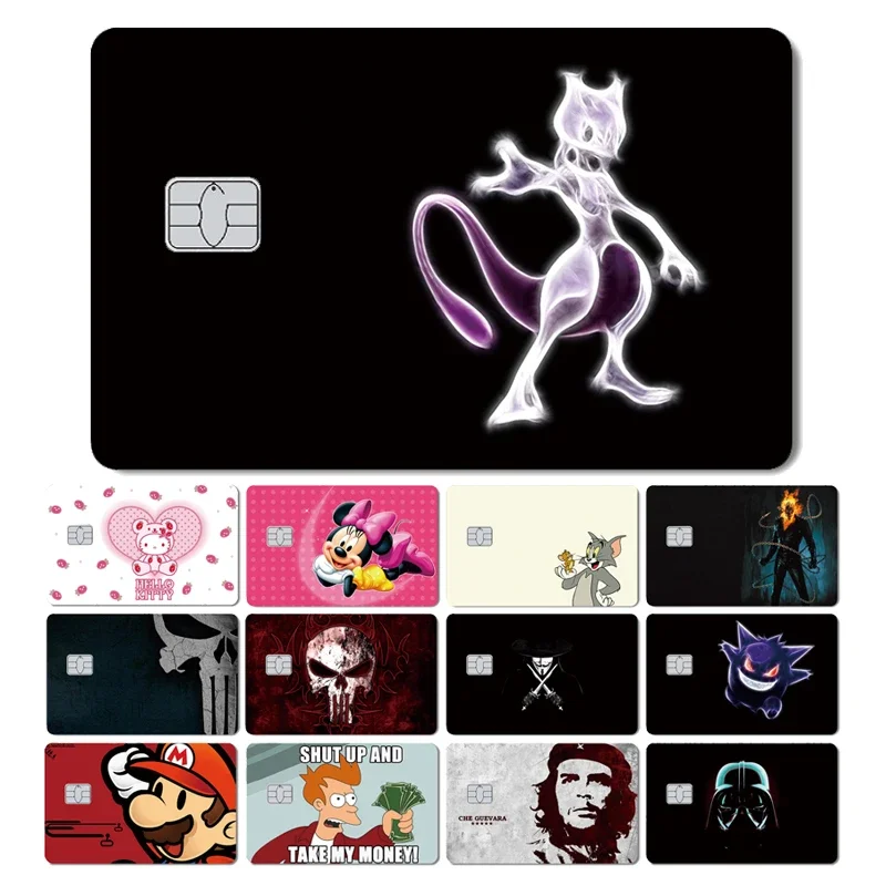 Nuovo Hello Kitty Pokemon Super Mario Batman Anime Film Skin Sticker Cover Per Carta Di Credito Debit Bus Metro Card