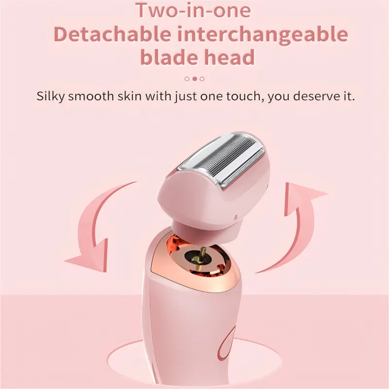 2 In 1 Women Electric Shaver Lady Razor Hair Removal Waterproof Wet or Dry for Underarm Bikini Leg Portable Painless Trimmer - Image 5