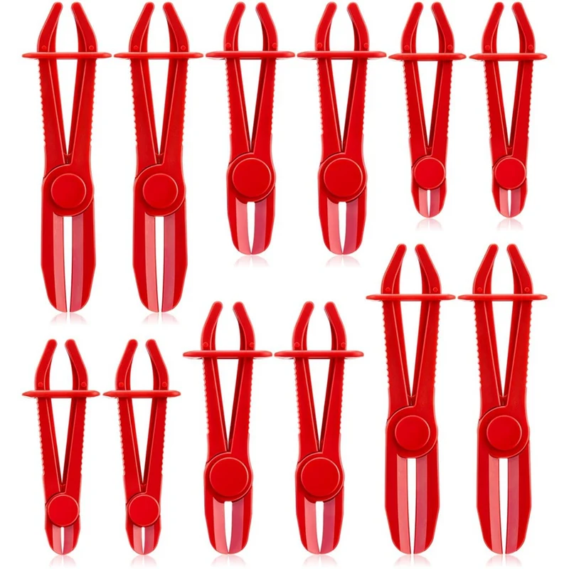 

12Piece Hose Clamp Pliers Hose Pinch Off Pliers Hose Pliers Fuel Line Clamp Pinch Clamp Tool Red, 3 Sizes