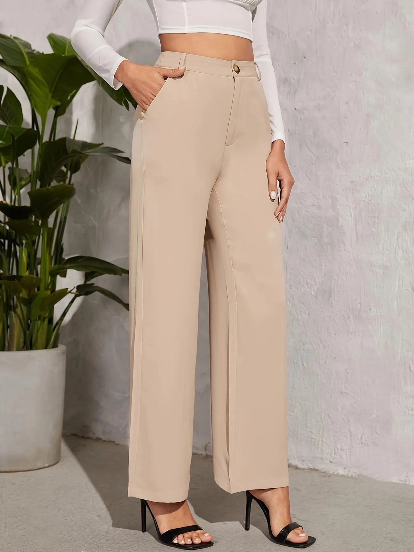 New casual pants for summer women wide leg pants with a drooping feel for commuting loose long pants for leisure 5