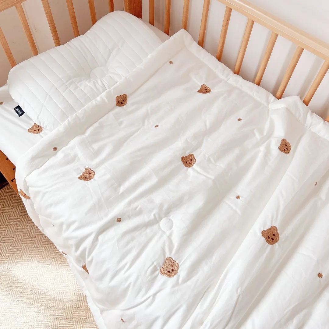Pure Cotton Embroidered Baby Quilt Newborn Baby Summer Cool Quilt Pure Cotton Four Seasons Breathable Thickened