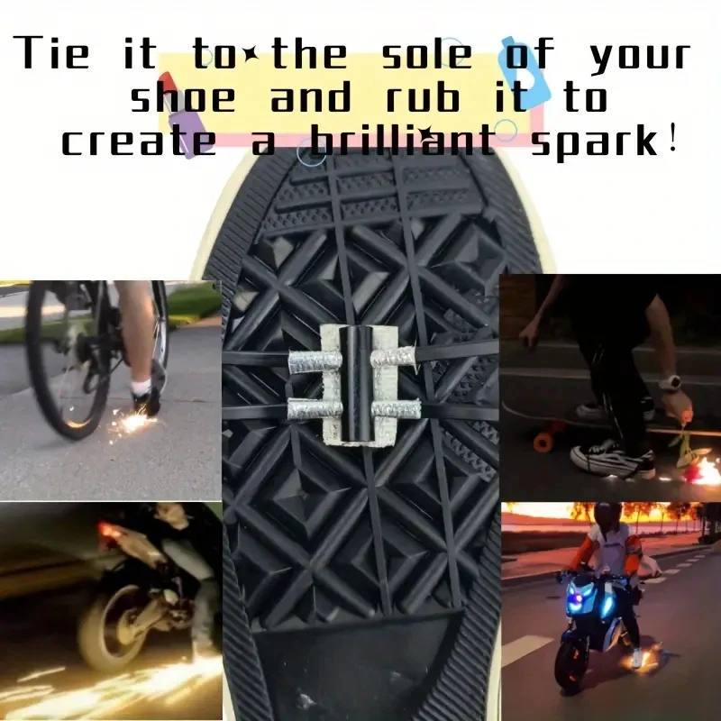 2024New 1/3/5PCS Bicycle Motorcycle Sole Special Effect Flame Device Outdoor Spark Cycling Spark Skateboard Spark Riding Tool