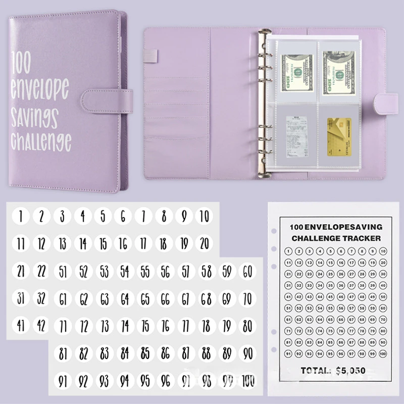 

100 Envelope Saving Challenge Event Binder Planner Notebook Cash Envelope Save Money Budget Planning Notebook Magnetic Clasp