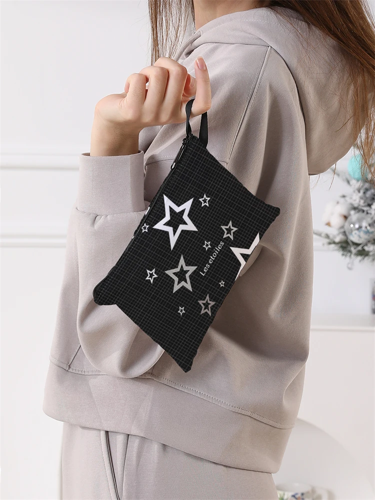Women's Foldable Cartoon Pentagram Pattern Large Shopping Bag Foldable Storage Reusable Easy to Carry Capacity Handbag
