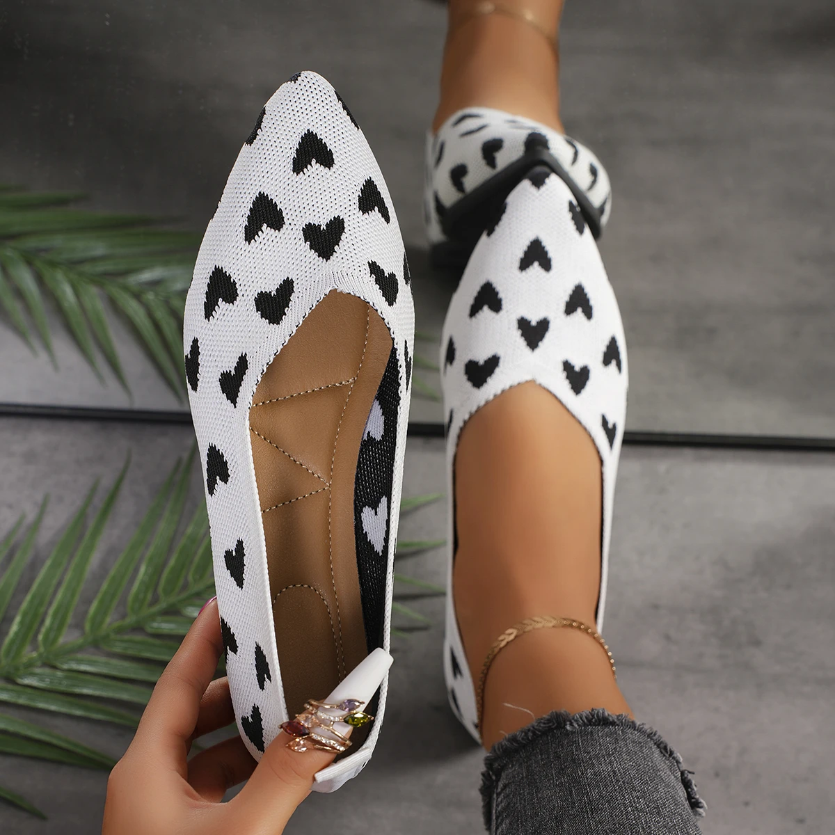 Women Flats 2024 New Spring Ballet Fashion Pointed Single Shoes Soft Sole Flying Woven Flat Shoes for Women Zapatos De Mujer 3