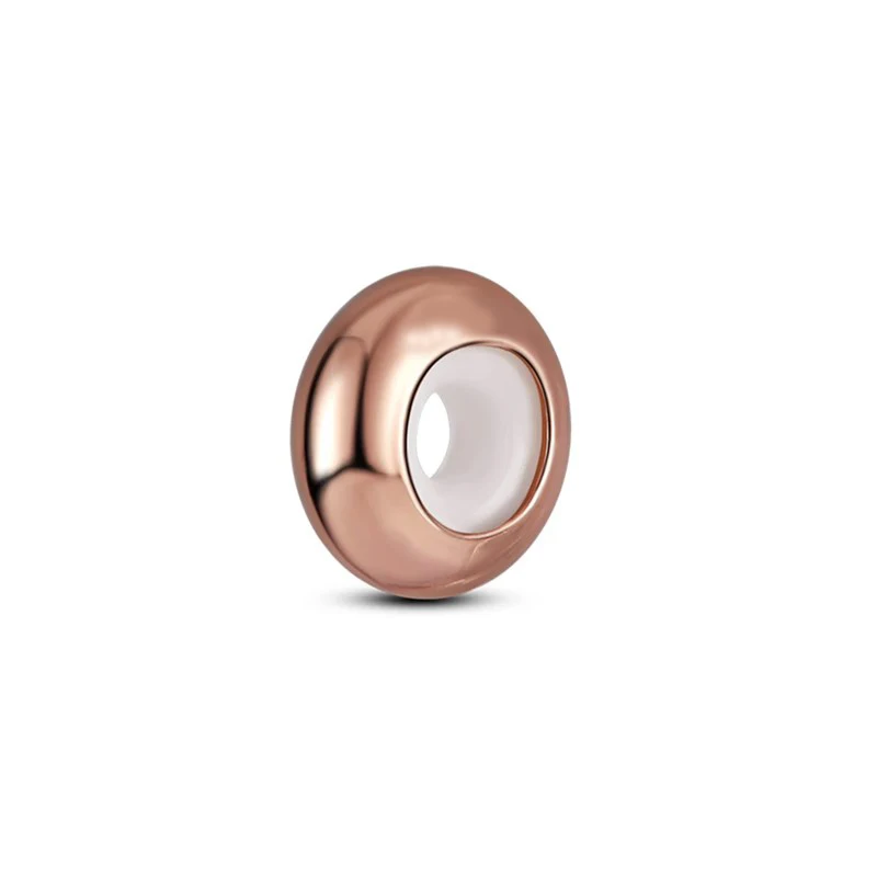 Hot Sale Fine Multi Style Golden & Rose Gold Gasket Charm Beads Fit Original European 925 Silver Bracelet DIY Women Jewelry Gift 3