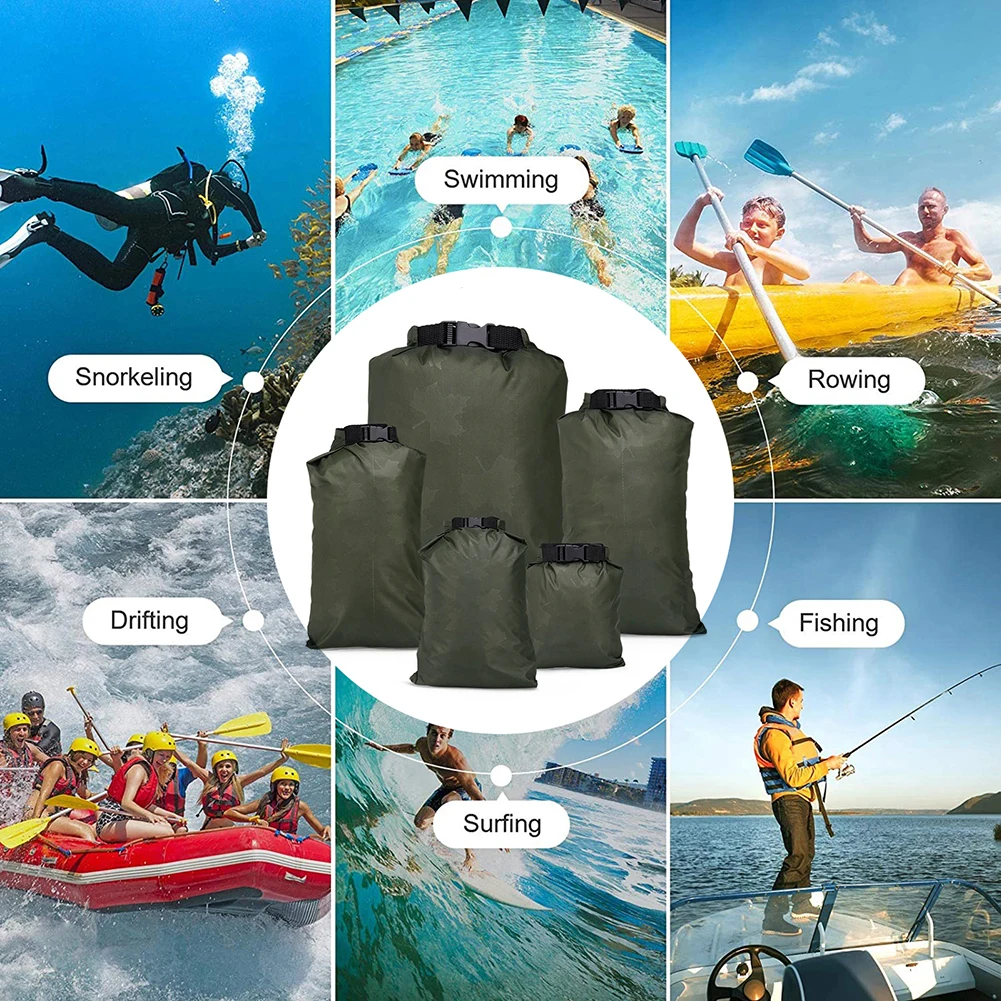 1/5pcs Waterproof Dry Bag For Camping Drifting Hiking Swimming Rafting Kayaking River Trekking Bags Outdoor Storage Pack Sack
