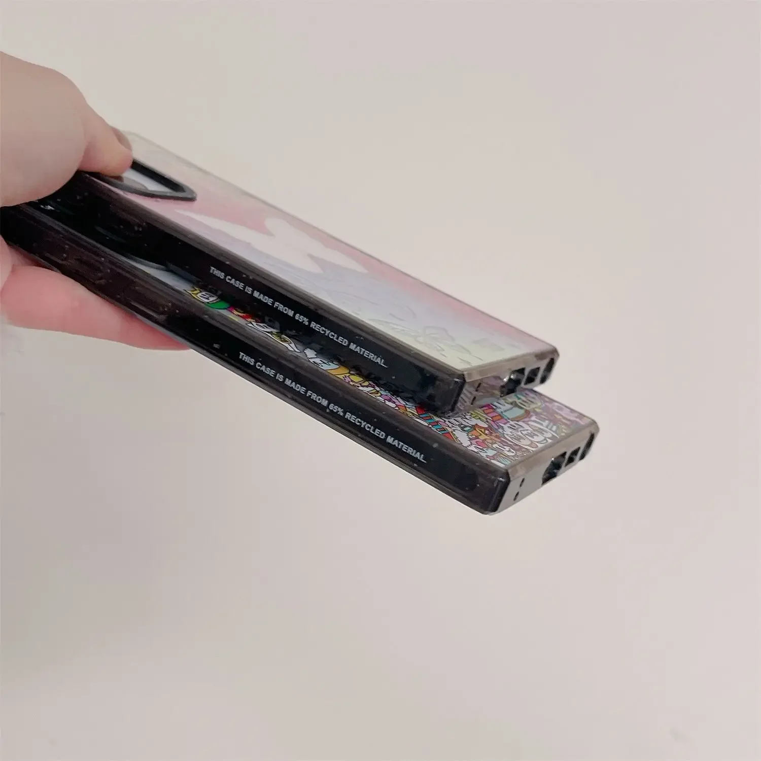 Colorful Hearts Cat Acrylic Black Border Case for Samsung Galaxy S22 S23 S24 Ultra S22+ S23+ S24 Plus Cover Protective Case