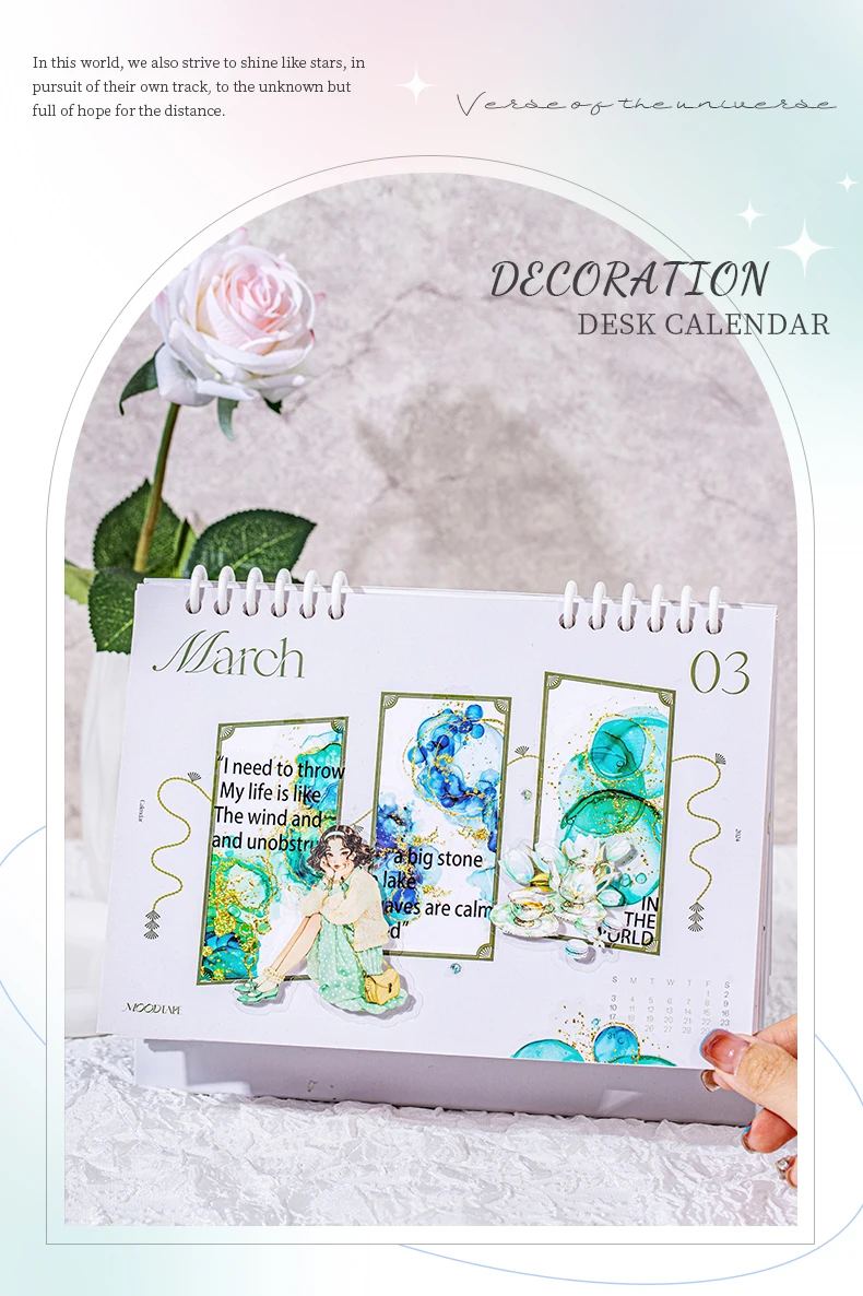 15 Stück kreative Aquarell-Aufkleber mit Heißprägung, Handzelt, DIY-Stick-Etiketten, Scrapbooking-Material, Junk-Journal-Zubehör – Detail 11