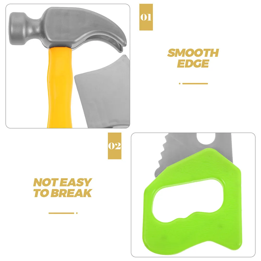 1 세트 어린이 도구 세트  소년 교육용 해머 렌치 스크루 드라이버 플레이 세트 손과 눈의 협응 근육 발달 미세 운동