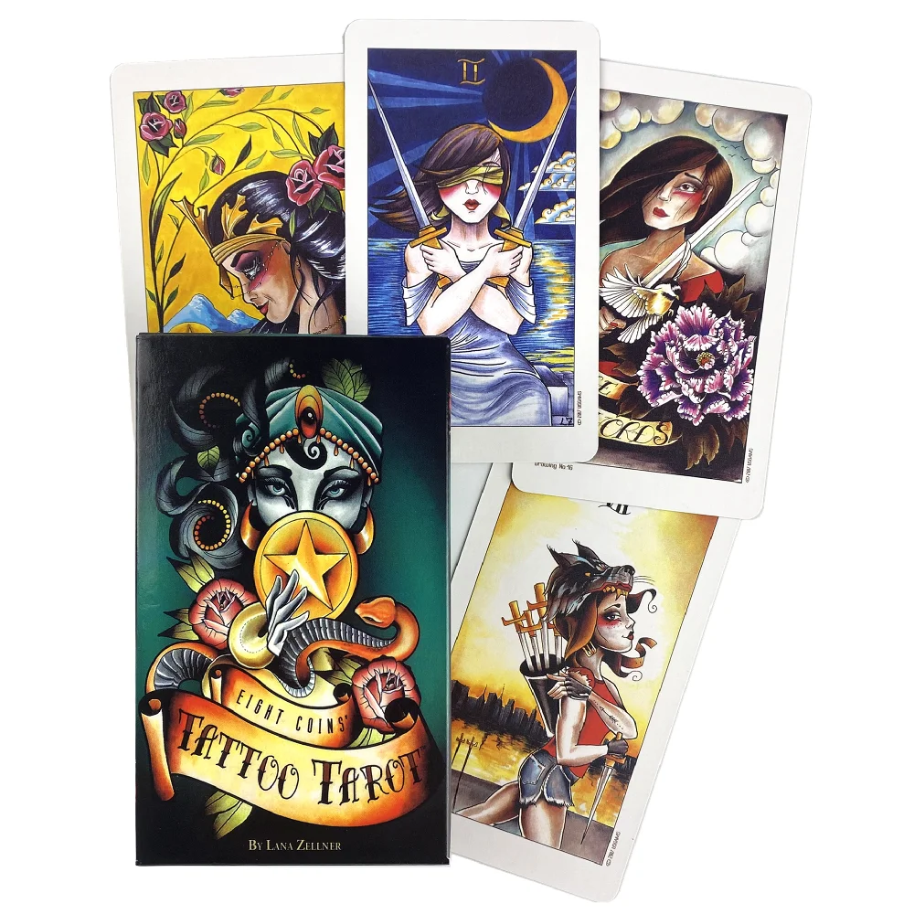 

Eight Coins Tattoo Tarot Cards 2nd Edition High Quality Board Games For Fate Divination Party Entertainment Oracle Deck