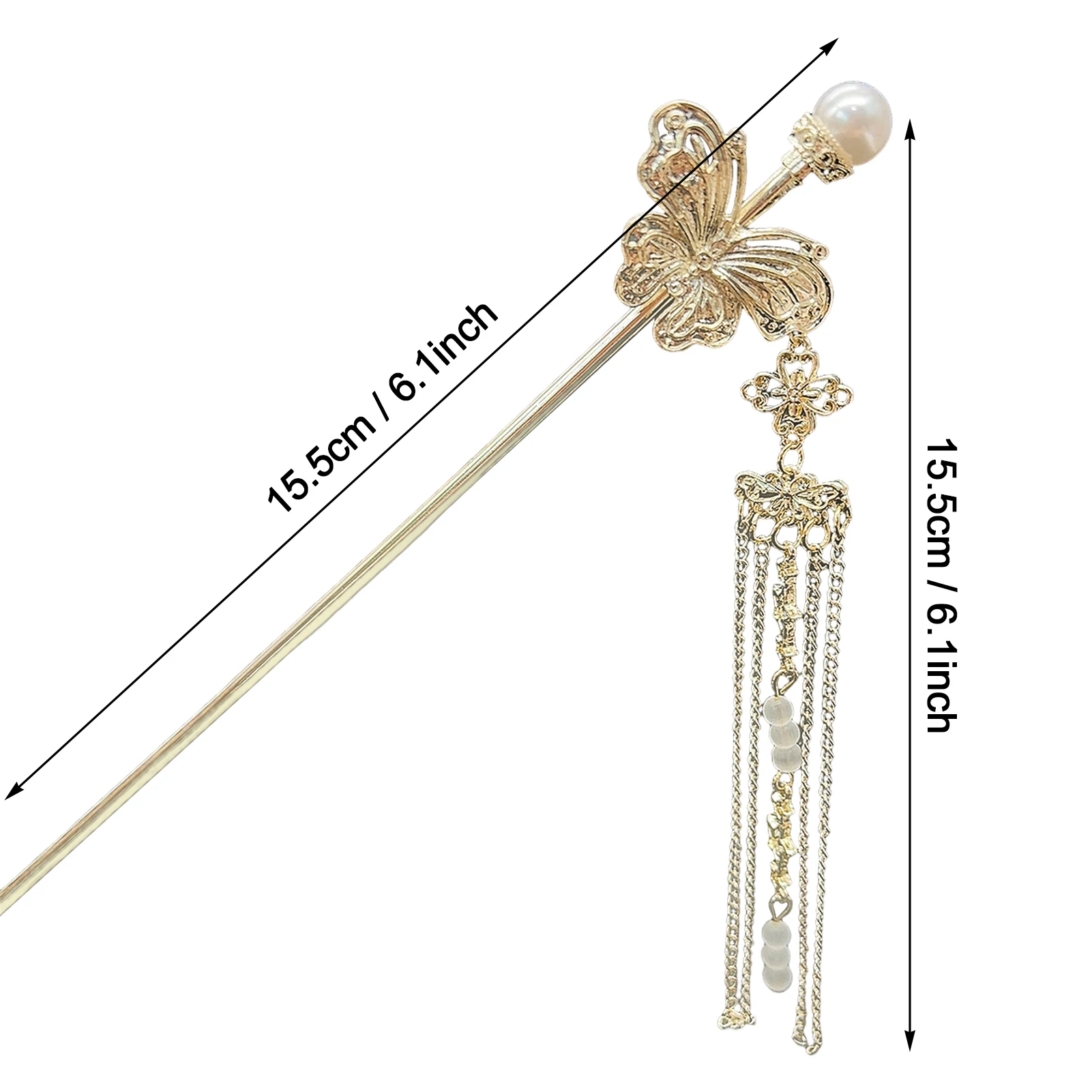 Neo Chinesischen Stil Haarnadel Für Frauen Elegante Schmetterling Quaste Haar Stick Vintage Reluster Metall Haarnadel Kleid Haar Zubehör – Detail 8
