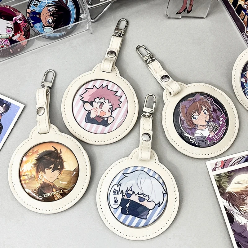 Round Badge Display Sleeve Anime Badge Protector Case Ita Bag Accessories Pin Storage Case