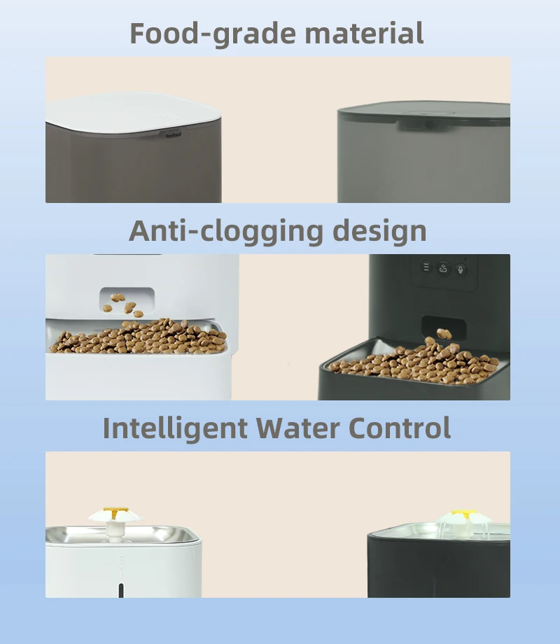 Smart Automatic Pet Feeder And Water Fountain With Wifi App Control_voghion.com