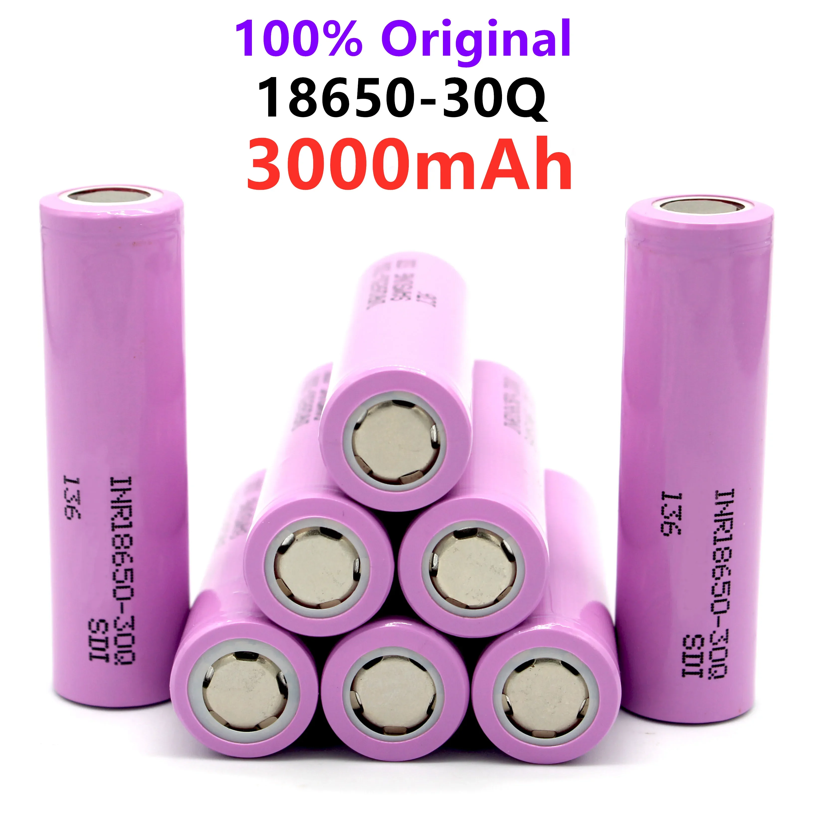 Batteria 3.7V 3000Mah 18650 Per Samsung 30Q Inr 18650 30Q 20A Batteria Ricaricabile Agli Ioni Di Litio Batteria Esterna Di Ricambio Per Samsung