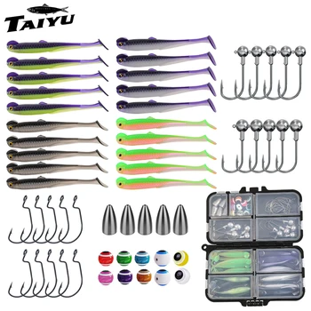 TAIYU 56pcs/Set Fishing Lures Kit For Freshwater/Saltwater Soft Lures Pro Gear Tackle Box Fishing Tackle With Fishing Accessorie 1