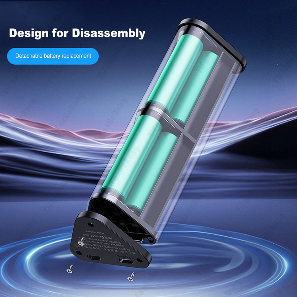 Transparent 6*18650 Power Bank Case 22.5W Fast Charging Powerbank Case LED USB Type C Port Battery Storage Box For Huawei Xiaomi