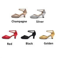Women Standard Shoes Pearlescent Ladies Ballroom Dance Shoes Closed Toe Salsa Shoes Rubber Soft Outsole Modern Dance Low Heel 2