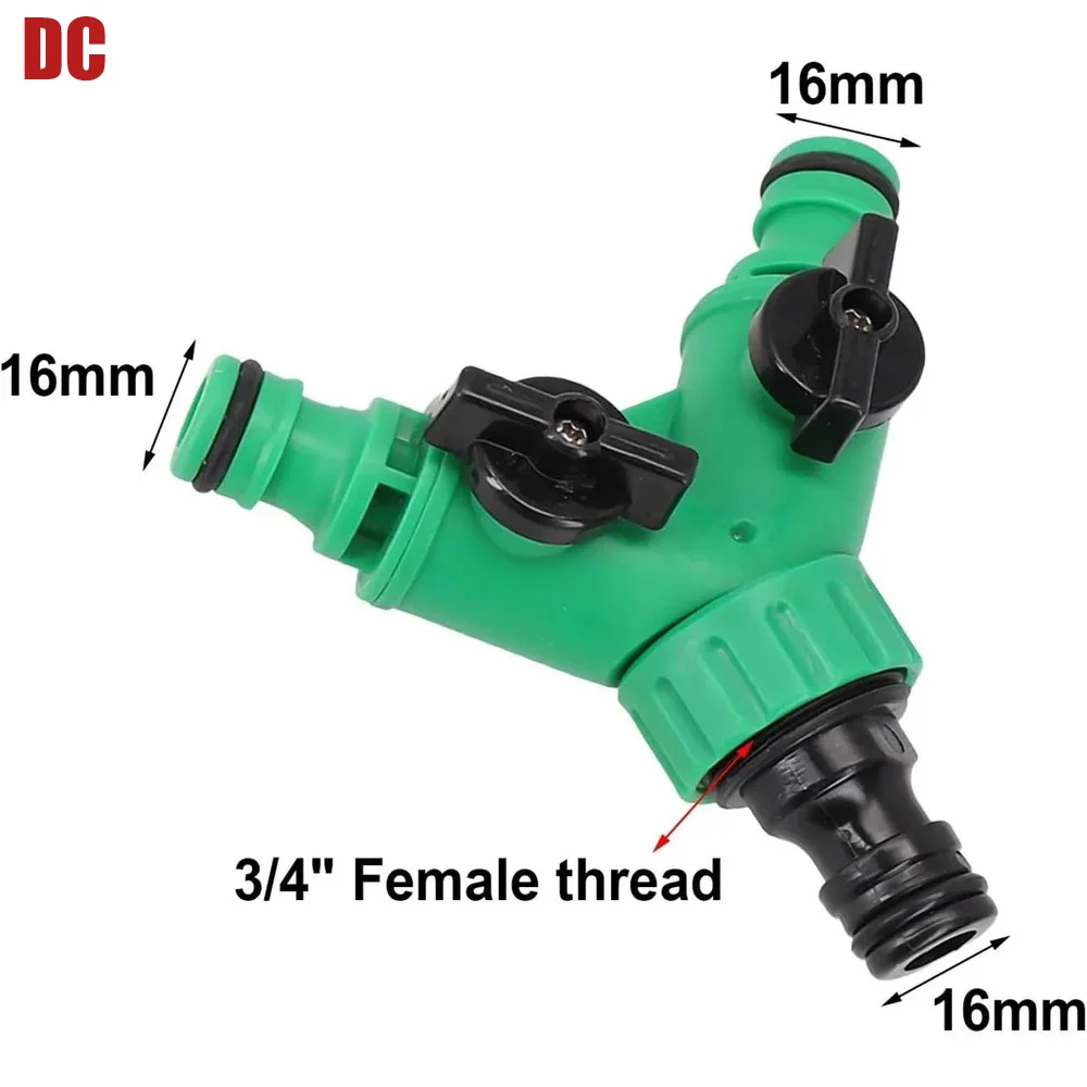Garden Hose Connector Garden Water Pipe Connectors Pipe Adapter Y Shape Hose Splitter Valve Three Way Plastic Valve with Switch for Flower Planting
