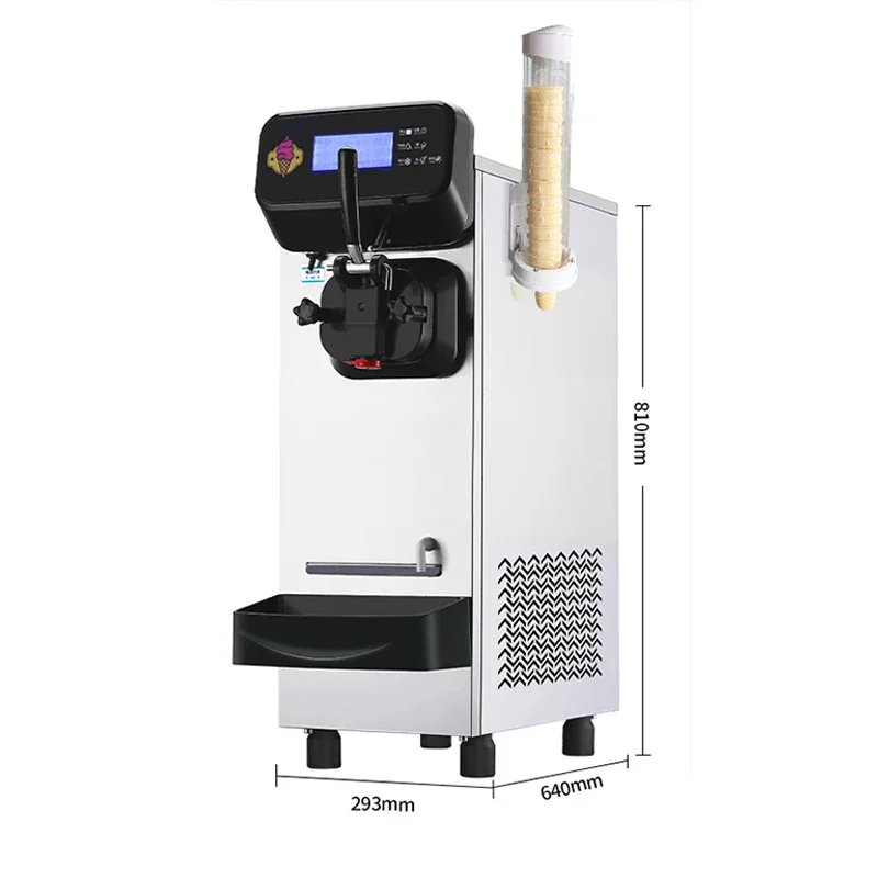 Ice Cream Machine Commercial Small Fully Automatic Ice Cream Machine Single Head Desktop Sundae Cone Ice Cream Machine