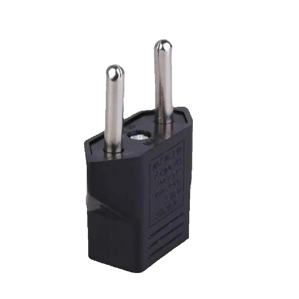 범용 화이트 블랙 유럽 2 핀 컨버터, 125V 250V 6A AC 전력, US-EU 어댑터 플러그, 4.0mm