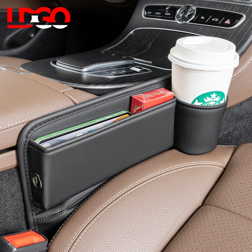 Car Seat Gap Filler Organizer Leather Car Seat Crevice Storage Box