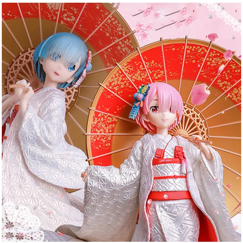 

29cm Rem Ram Pure White Shiromuku RE Life In A Different World From Zero Umbrella 1/7 Scale Painted Figure Anime Toy Collection