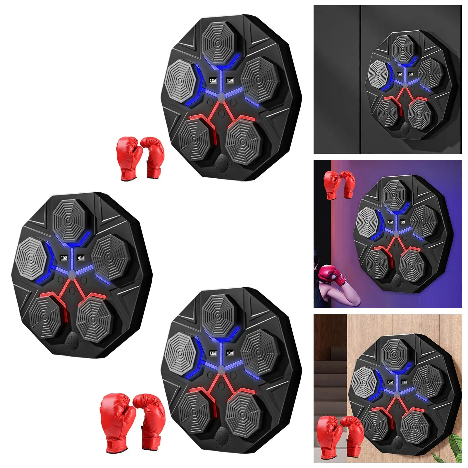 Boxing Machine, Electronic Boxing Wall Target, RGB Lighted Music Boxing Pad,