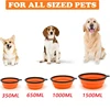 Folding Portable Silicone Dog Feeder Bowl 2 In 1 Pet Dispenser Outdoor Travel Dog Cat with Carabiner Bottle Food Water Container 5