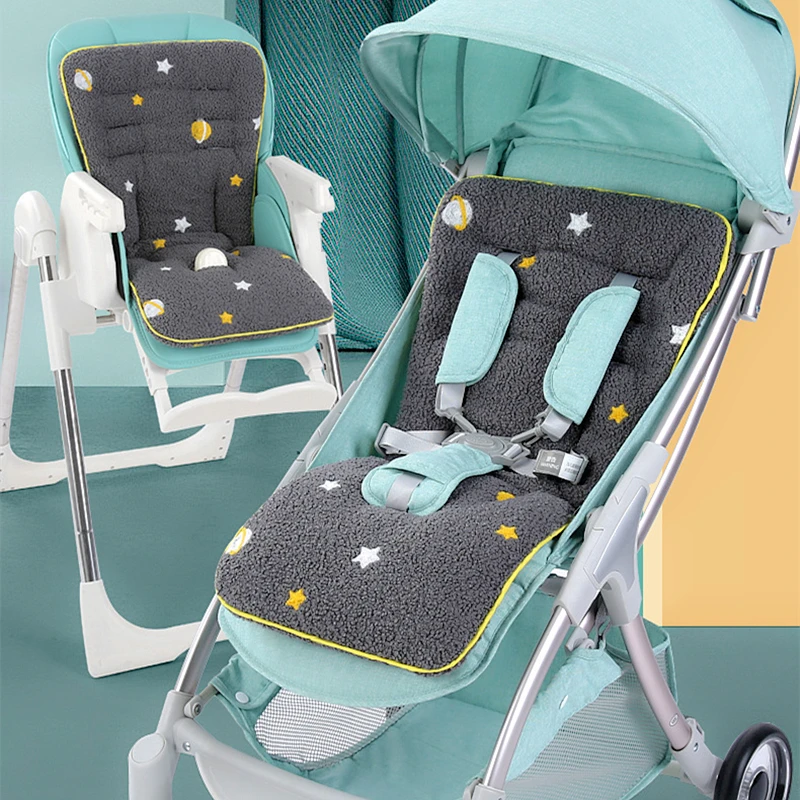 

Warm Lamb Fleece Baby Stroller Cushion Universal Child Cart Pushchair Cover Mat Infant High Chair Seat Cushion Pram Accessories