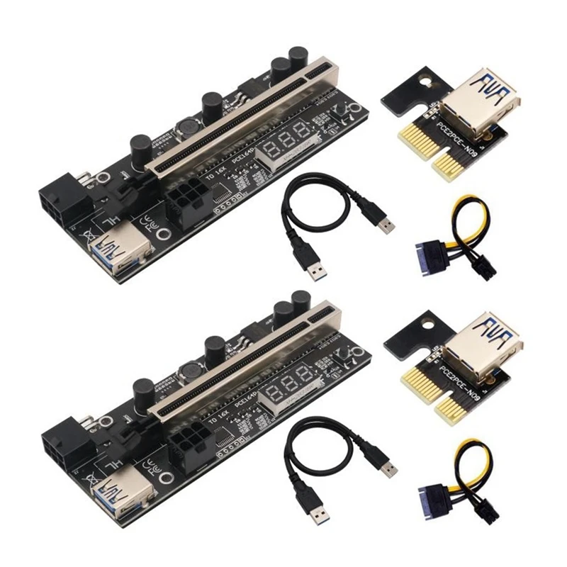 

NEW-PCIE Riser 1X до 16X графическое расширение с датчиком температуры для Биткоин GPU майнинговая карта адаптера