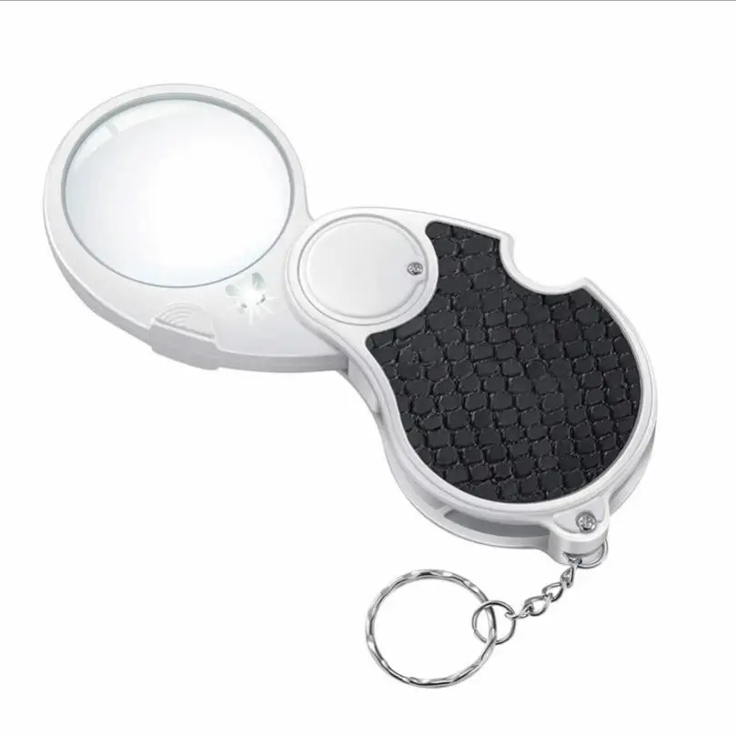 

5X LED Light Folding Magnifier Handheld Pocket Acrylic Optical Lens Magnifying Glass for Studying Plants / Repairing