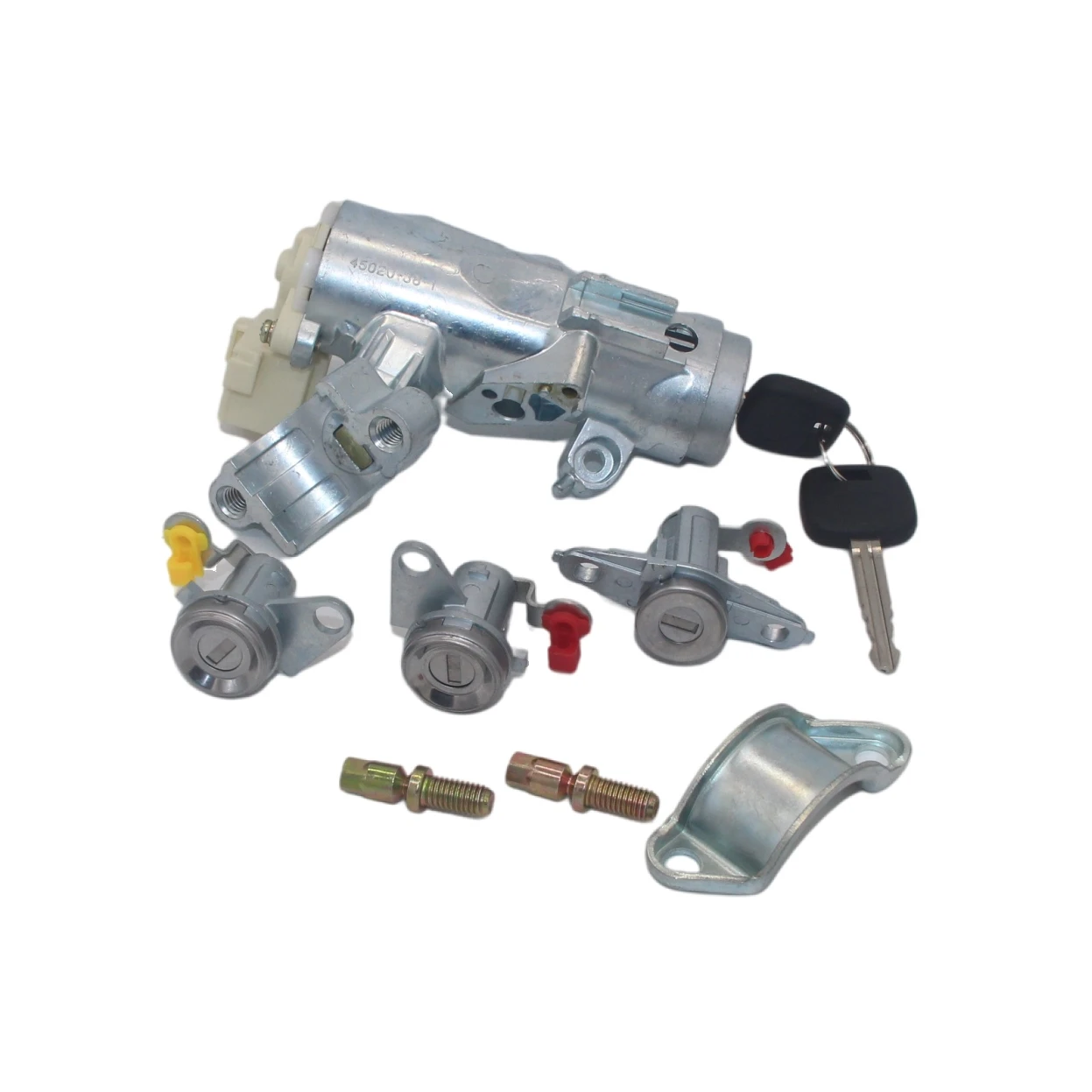 Al071 4pcs Complete Set Ignition Door Trunk Lock Barrel Cylinder For