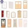 1/12 Scale Dollhouse Miniature 6 Panel Interior Wooden Door Frame DIY Plain Embryo Material Furniture Doll House Accessories 1