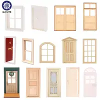1/12 Scale Dollhouse Miniature 6 Panel Interior Wooden Door Frame DIY Plain Embryo Material Furniture Doll House Accessories 1